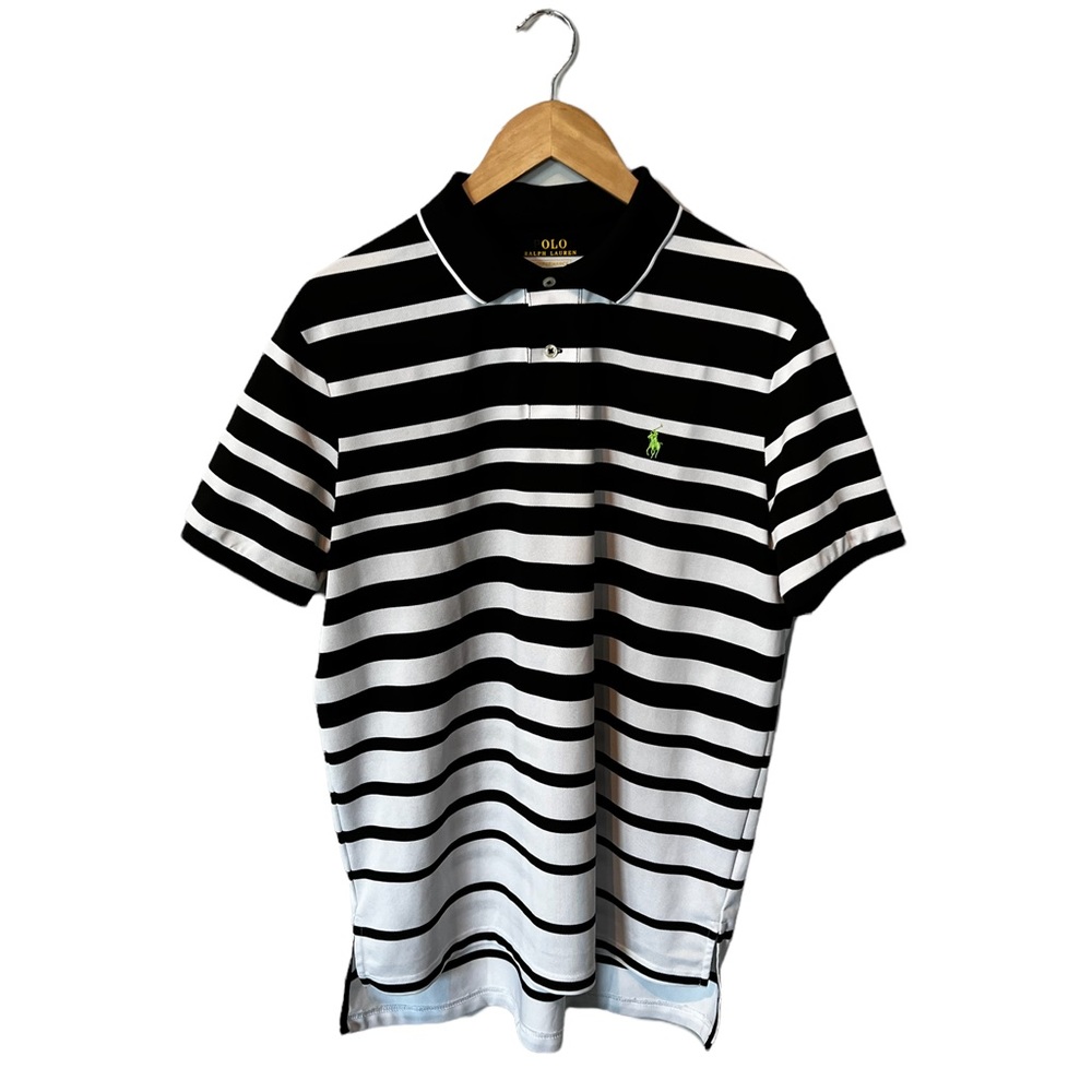 Polo Ralph Lauren Performance Polo black white stripe Large